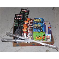 LARGE FLAT OF ASSORTED KIDS WEAPON TOYS