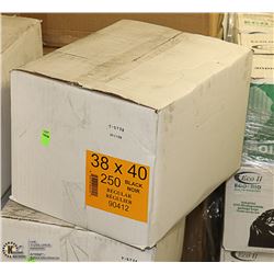 CASE OF 250 38"X40" REGULAR BLACK GARBAGE BAGS