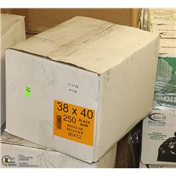 CASE OF 250 38"X40" REGULAR BLACK GARBAGE BAGS