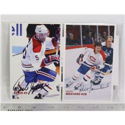 3 AUTOGRAPHED MONTREAL CANADIENS POSTCARDS