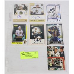 LOT OF 8 BOSTON BRUINS AUTOGRAPHED CARDS