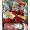 Image 1 : BOX W/ CHRISTMAS ITEMS INCL. FOLIAGE
