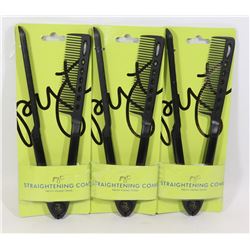BUNDLE OF 3 STRAITENING COMBS BY PRETTY
