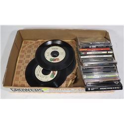 FLAT OF ASSORTED CD'S AND RECORDS