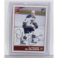 AL MACINNIS AUTOGRAPHED ST LOUIS BLUES HOCKEY CARD