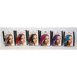 6 PACKS OF CLIP ON FEATHERS (3 FEATHERS, 10" LONG)