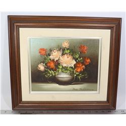 OIL ON CANVAS ''FLOWERS'' BY JAN HELLEN