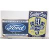 Image 1 : FORD AND CHEV METAL SIGNS-LOT OF 2
