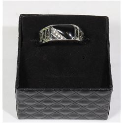MENS TITANIUM ALLOY CUBIC ZIRCONIA