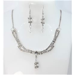 12)  SILVER TONE WITH CLEAR RHINESTONE