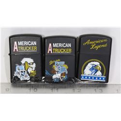 LOT OF 3 AMERICAN THEME LIGHTERS