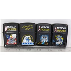 LOT OF 4 AMERICAN THEME LIGHTERS
