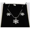 Image 1 : 3PC SNOWFLAKE THEME NECKLACE AND EARRING SET