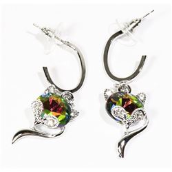 NEW MYSTIC TOPAZ LOOK CAT THEME EARRINGS