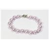 Image 1 : #37-LIGHT PURPLE SEA SHELL PEARL BRACELET 10mm/7.5