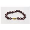 Image 1 : #26-PURPLE SEA SHELL PEARL BRACELET 10mm/7.5"