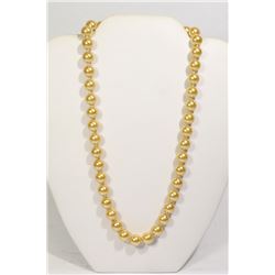 #23-GOLDEN SEA SHELL PEARL NECKLACE 10mm/15"