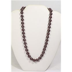 #41-PURPLE SEA SHELL PEARL NECKLACE 10mm/15"