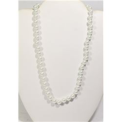 #19-IVORY SEA SHELL PEARL NECKLACE 8mm/15"