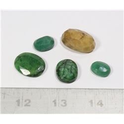 #85-YELLOW SAPPHIRE & EMERALD GEMSTONE 100.35ct