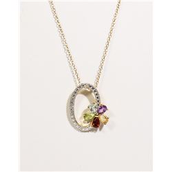 #145-CITRINE/TOPAZ/AMETHYST/CZ NECKLACE