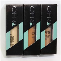THREE OFRA ABSOLUTE COVER SILK PEPTIDE FOUNDATION