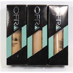 THREE OFRA ABSOLUTE COVER SILK PEPTIDE FOUNDATION