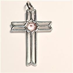 SILVER AMETHYST CROSS PENDANT
