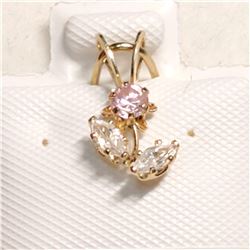 10K YELLOW GOLD CUBIC ZIRCONIA PENDANT
