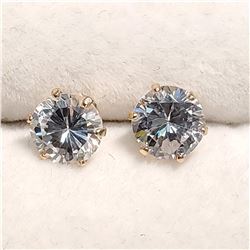 14K YELLOW GOLD CUBIC ZIRCONIA  EARRINGS