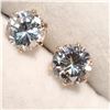 Image 2 : 14K YELLOW GOLD CUBIC ZIRCONIA  EARRINGS