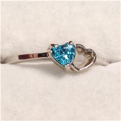 SILVER BLUE CZ  RING (~SIZE 7)