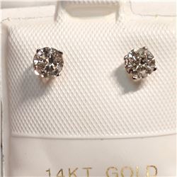 14K WHITE GOLD DIAMOND(0.5CT,I2-I3,H-I) EARRINGS