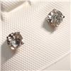 Image 2 : 14K WHITE GOLD DIAMOND(0.5CT,I2-I3,H-I) EARRINGS