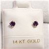 Image 1 : 14K YELLOW GOLD AMETHYST  EARRINGS