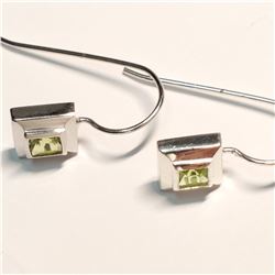 SILVER PERIDOT  EARRINGS
