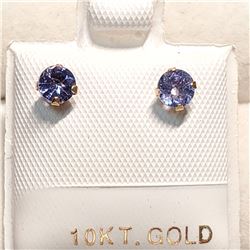 10K YELLOW GOLD TANZANITE(0.54CT) PEARL(2IN1)