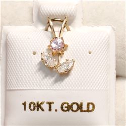 10K YELLOW GOLD CUBIC ZIRCONIA  PENDANT