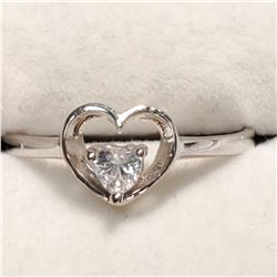 SILVER CUBIC ZIRCONIA  RING (~SIZE 7)