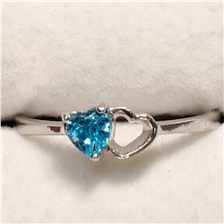 SILVER BLUE CZ  RING (~SIZE 6.5)
