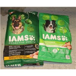 TWO BAGS OF IAMS DOG FOOD