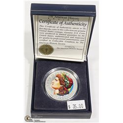 1921 S SILVER USA MORGAN COLOURED $1 DOLLAR COIN