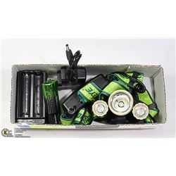 5000 LUMIN LED 3 LIGHT HEADLAMP WITH 2 CHARGERS