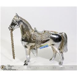 VINTAGE METAL HORSE FIGURINE (MARKED CALGARY, AB)