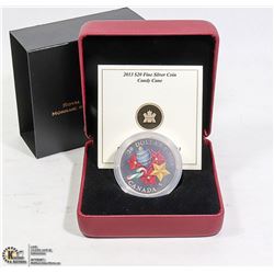 2013 1OZ SILVER GLASS CANDY CANE $20 RCM COIN