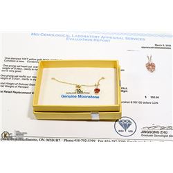 10 KT GOLD NECKLACE AND SAPPHIRE PENDANT