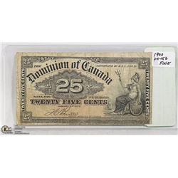 1900 TWENTY FIVE CENT NOTE