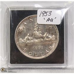 1953 SHOULDER FOLD SILVER DOLLAR