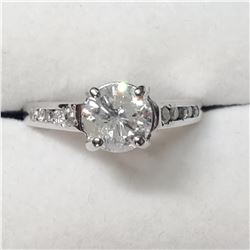 3) 14 KARAT WHITE GOLD DIAMOND RING SIZE 6.5