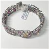 Image 2 : 4) STERLING SILVER NATURAL COLOURED STONE BRACELET
